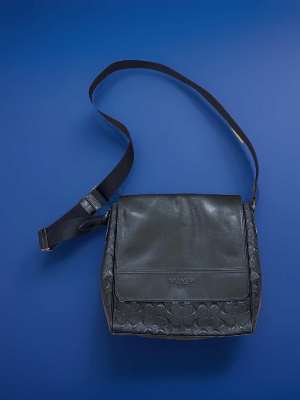 Coach Black Houston Map Bag in Signature Leather (4006) + 3-In-1 Wallet (1231)